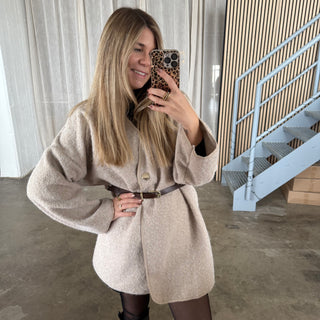 Filz Jacke - Creme (inkl. Gürtel)