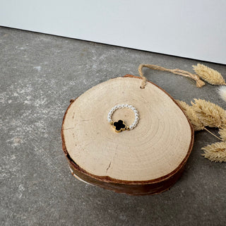 Grace Pearls Ring | Gold Schwarz