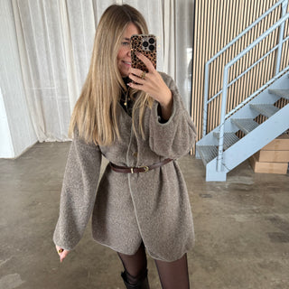 Filz Jacke - Taupe (inkl. Gürtel)