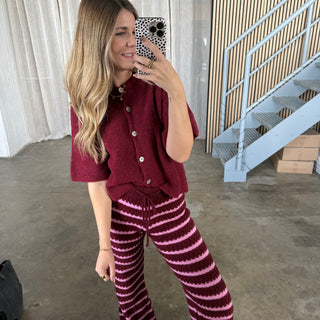 Hose Comfy - Bordeaux x Pink