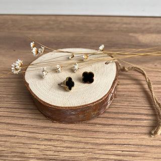 GRACE Ohrringe Stecker | Gold Schwarz