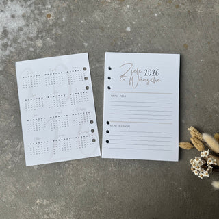 Kalender 2026 Einlagen A5 gelocht