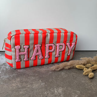 Happy Kosmetiktasche Orange x Weiß