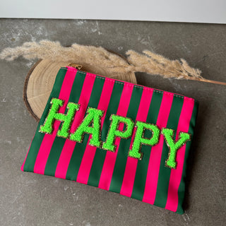 Happy Kosmetiktasche Grün x Pink