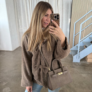 Filz Schleifen Jacke - Taupe