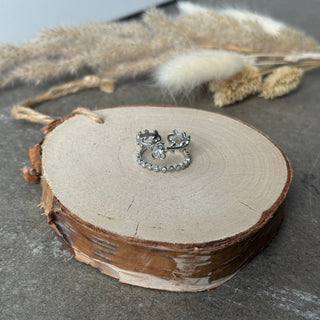 Flora Diamond Ring | Strass Silber