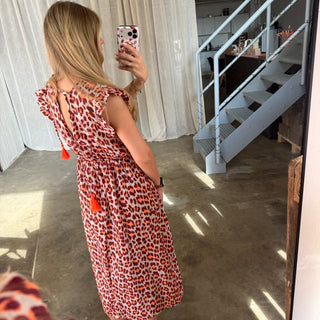 Musselinkleid Rosie - Leo Pomps | Bordeaux x Orange