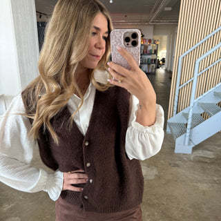 Stoff Pullunder / Weste - Dunkelbraun