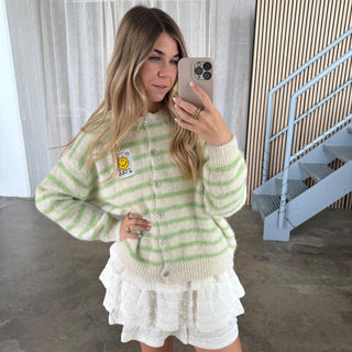 Smile Strickjacke - Creme x Hellgrün