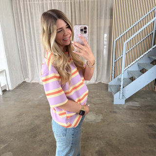 Oversize Shirt Malibu - Lila x Orange