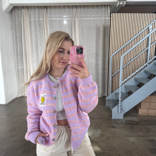 Smile Strickjacke - Flieder x Rosa