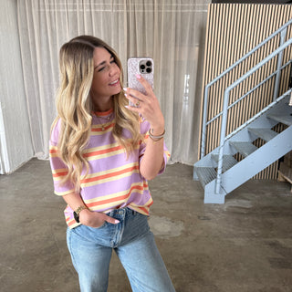 Oversize Shirt Malibu - Lila x Orange