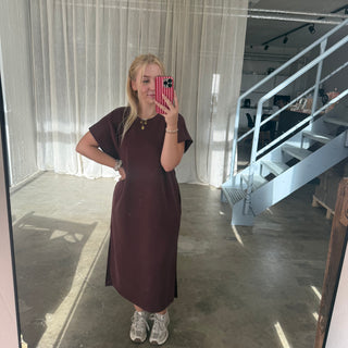 Oversize Kleid Molly - Rot-Braun