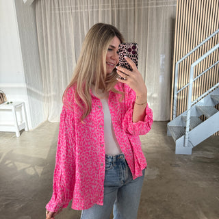 Oversize Musselinbluse Leo - Rosa x Pink