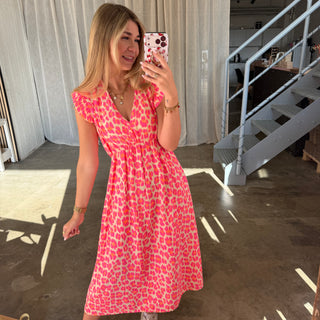 Musselinkleid Rosie - Leo Pomps | Neon Pink