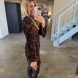 Pailettenkleid Sweet Sparkle - Espresso