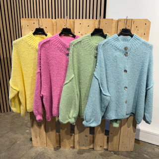 Wide Strickjacke Perlmutt Knöpfe