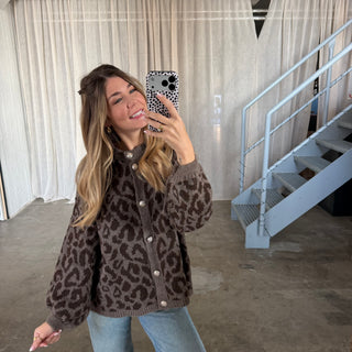 Strickjacke Mabel - Leo Espresso Taupe
