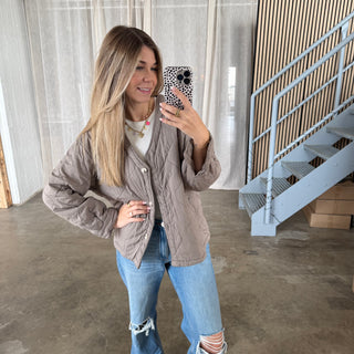 Steppjacke Taupe