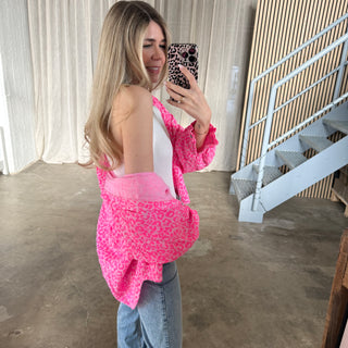 Oversize Musselinbluse Leo - Rosa x Pink