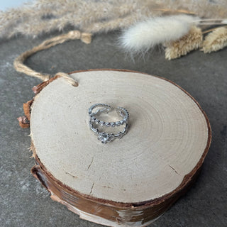 Flora Diamond Ring | Strass Silber