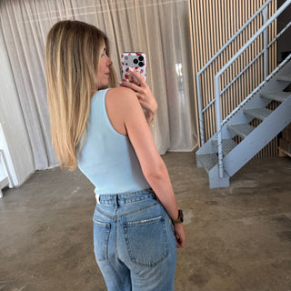 Casual Basic Top - Babyblau