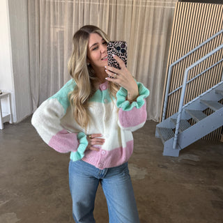 Cute Blocks Strickjacke - Pastell