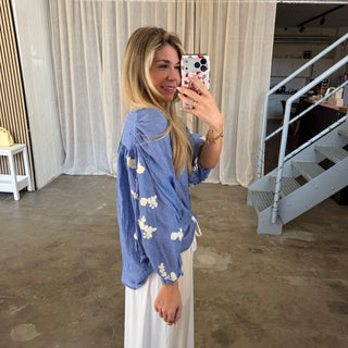Flora Bluse - Seablue