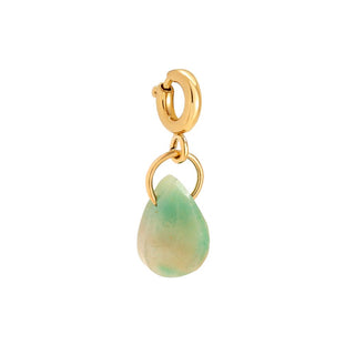 Tiny Charm Jade Drop | Grün Gold