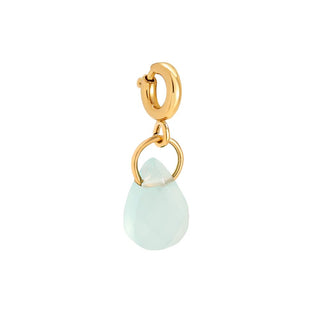 Tiny Charm Jade Drop | Mint Gold