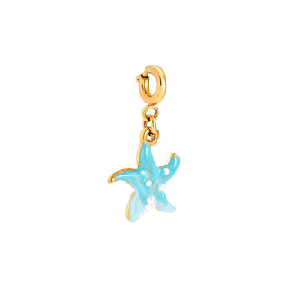 Tiny Charm Starfish | Gold Hellblau