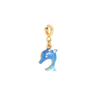 Tiny Charm Blue Dolphin | Gold