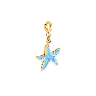 Tiny Charm Blue Starfish | Gold