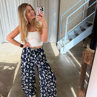 Bluse Amalfi Bloom - Navi Blau