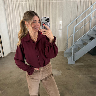 Rüschen Bluse - Bordeaux
