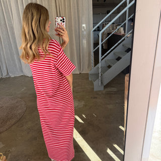 Oversize Kleid Molly - Rosa x Rot | TALL