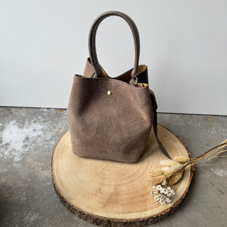 Molly Wildleder De Luxe Tasche - Taupe