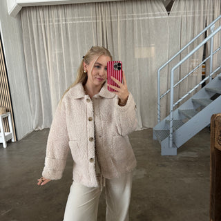Autumn Teddy Jacke - Creme