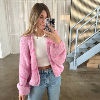 Short Strickjacke Oversize - Rosa Rosa