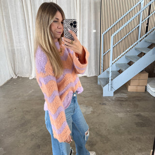 Pullover Soft Waves - Flieder x Peach