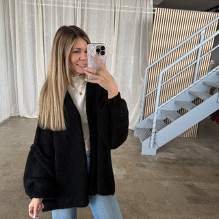 Chunky Oversize Strickjacke - Schwarz