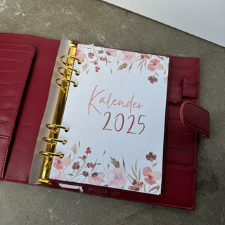 Kalender 2025 Einlagen A5 gelocht - Flower Design