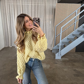 Pops Rüschen Pulli - Butter Yellow