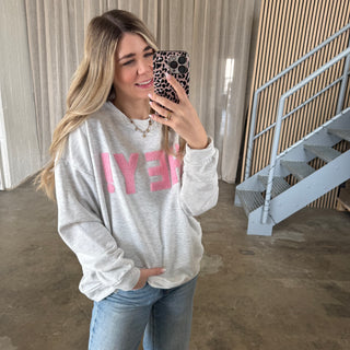 HEY! Sweatshirt - Hellgrau