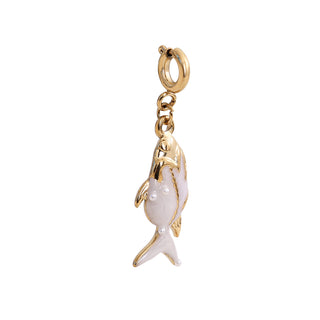 Tiny Charm White Pearl Fish | Gold
