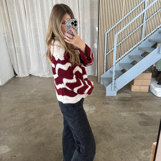 Pullover Waves - Bordeaux