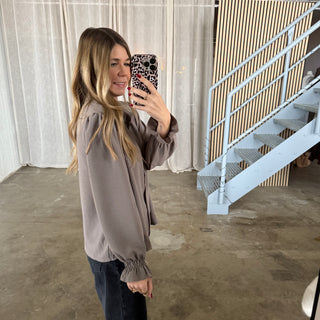 Rüschen Bluse - Taupe