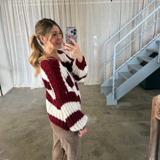 Strickjacke Lima - Bordeaux x Creme