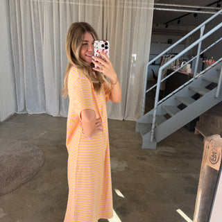 Oversize Kleid Molly - Rosa x Gelb | TALL