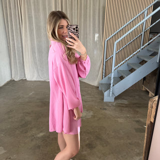 Blusen-Kleid - Pink
